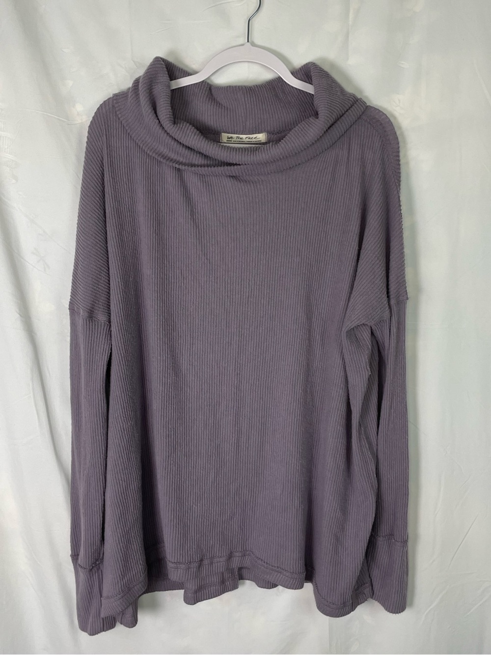 We The Free Lavender Cowl Neck Sweater